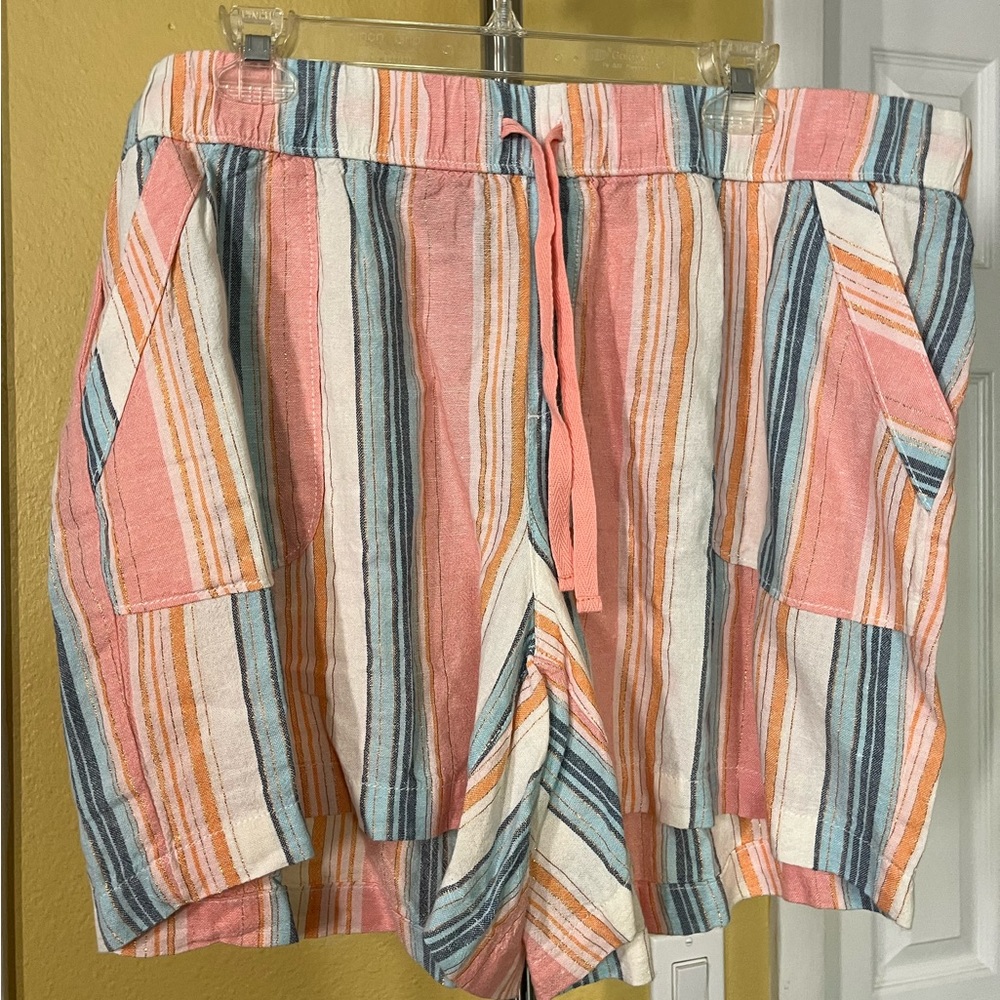 NWT Lane Bryant High Rise Striped Shorts sz 18